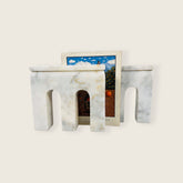 Tri-Arch Cheetah White Book End Pair