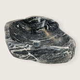 White Lined Black Spotted River Stone Sink
