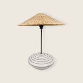 Saucer Table Lamp (Pinstripes)