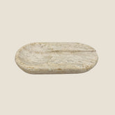 Oval Marble Ash Tray - Travertine