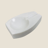 Curved Marble Ash Tray - White