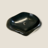 Glossy Black River Stone Sink