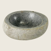Smooth Grey River Stone Serving Bowl