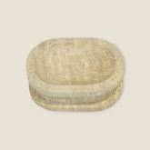 Double Sided Soap Dish - Travertine
