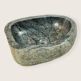 Black Splashed Sink - River Stone