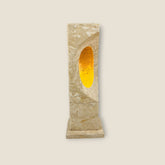 Hollowed Crescent Lamp - Travertine