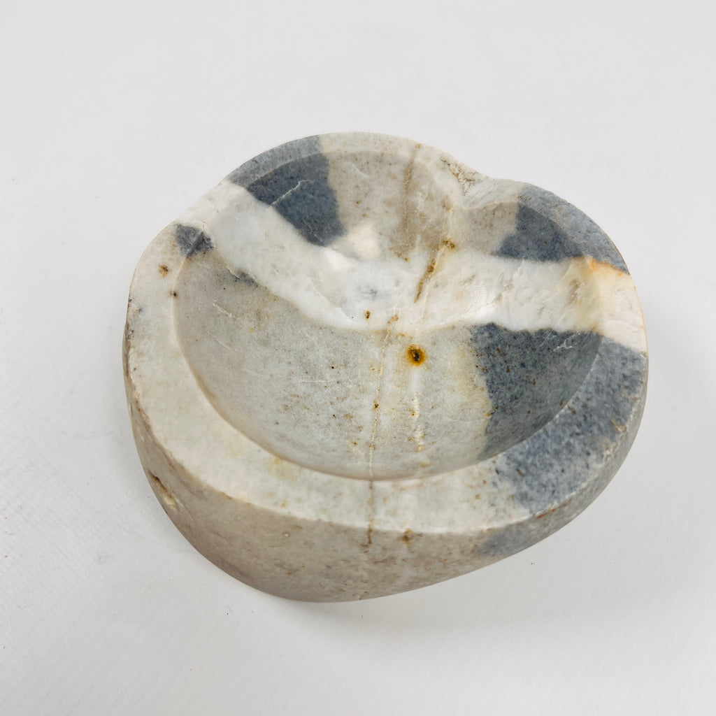 River Stone White Lined Grey Ash Tray