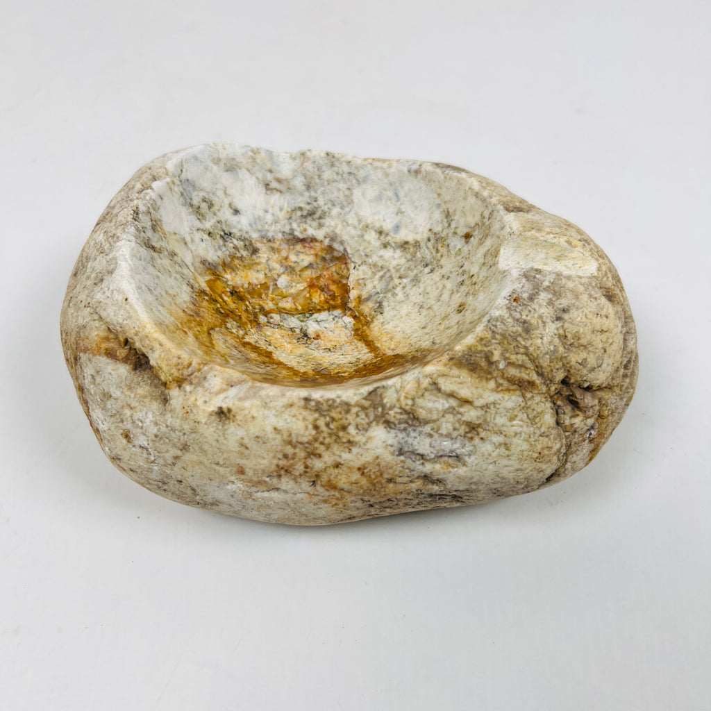 River Stone Amber Webbed Ash Tray