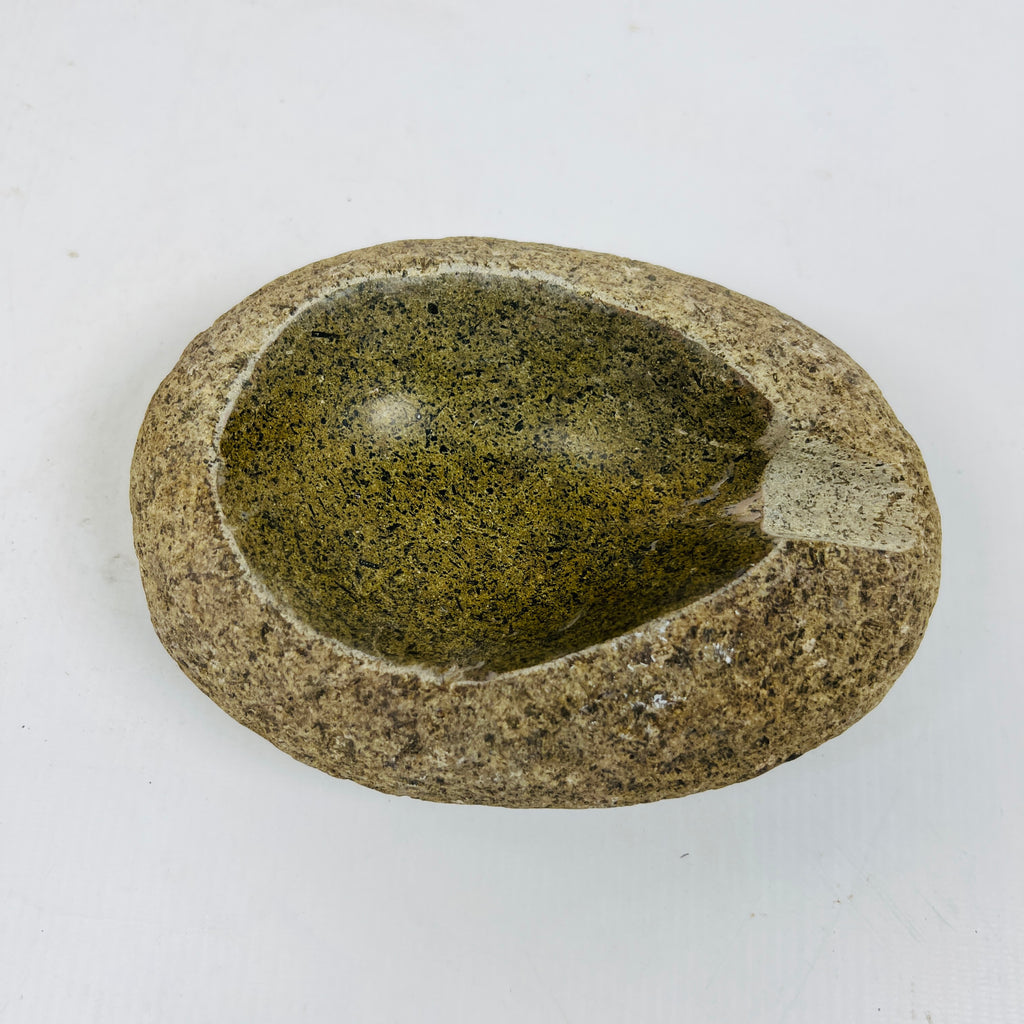 River Stone Deep Green Pecked Ash Tray