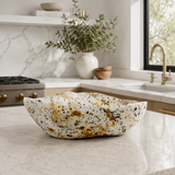 Yellow And Cream Riverstone Bowl