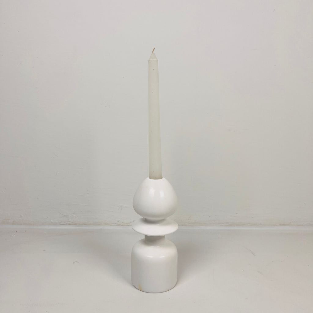 Egg Head White Marble Candle Stand