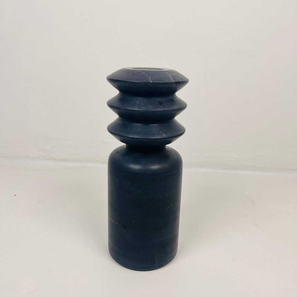 Triple Disc Black Marble Candle Stand