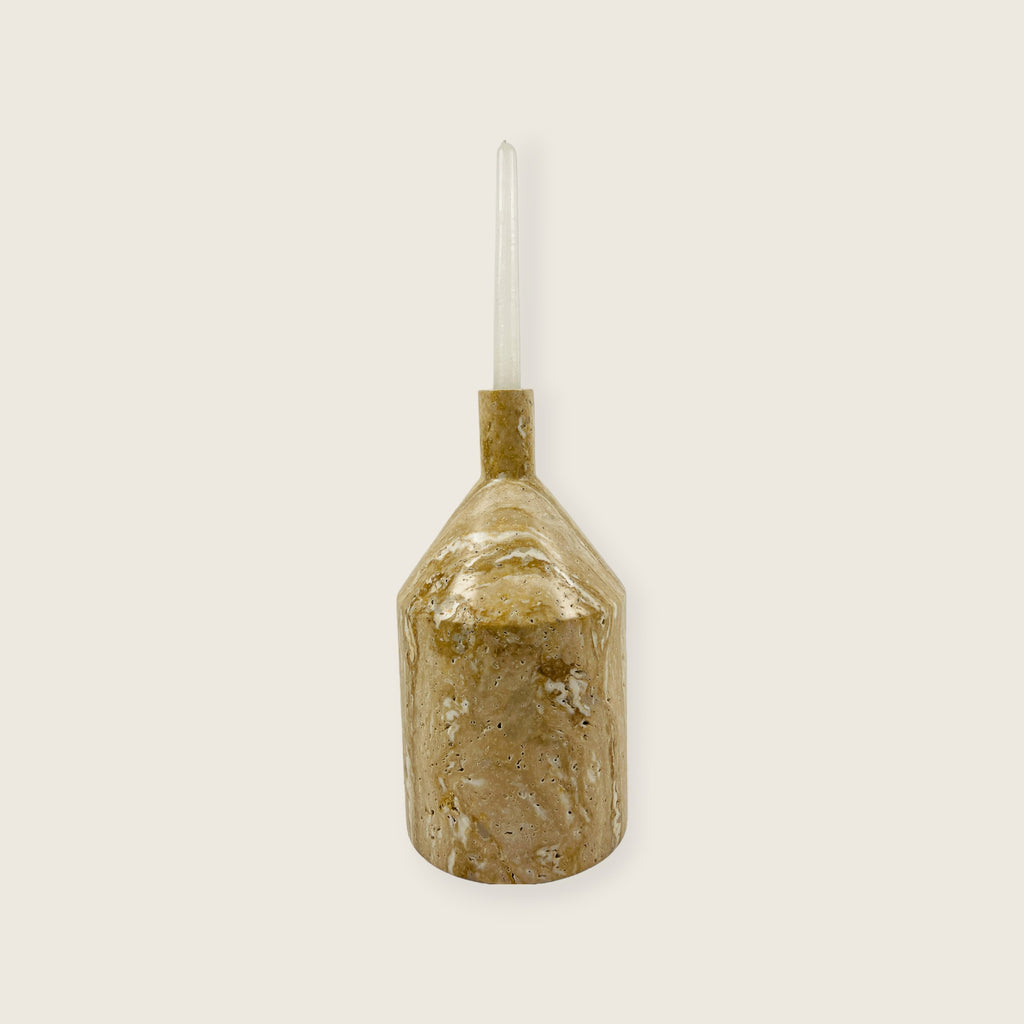 Bottle Travertine Candle Stand