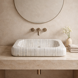 Rectangular Marble Sink - Pinstripe