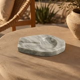 Marble Streaked Ash Tray - Gray