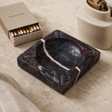 Square Marble Ash Tray - Burgundy