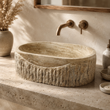 Dune & Texture Oval Sink - Travertine