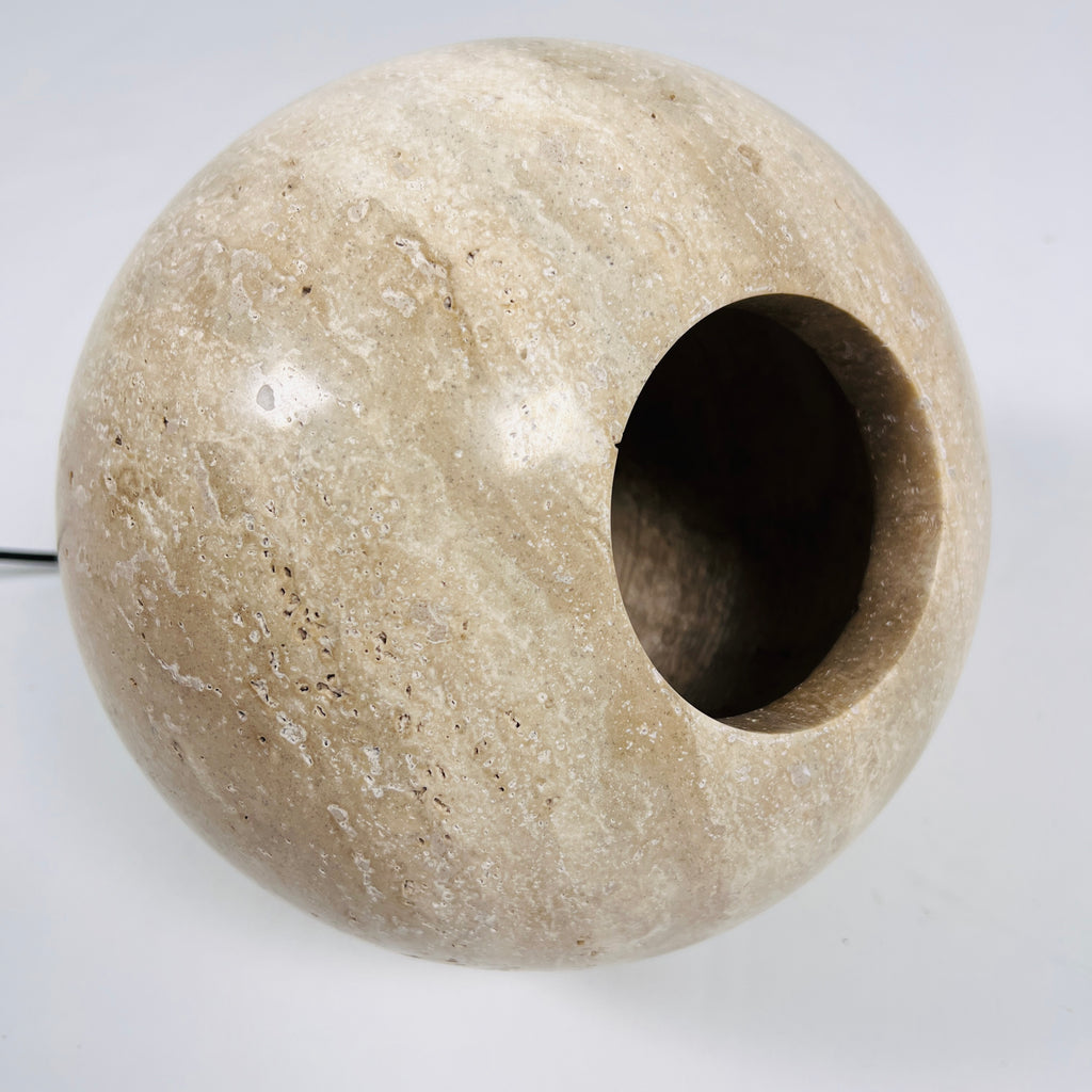 Spherical Travertine Table Lamp