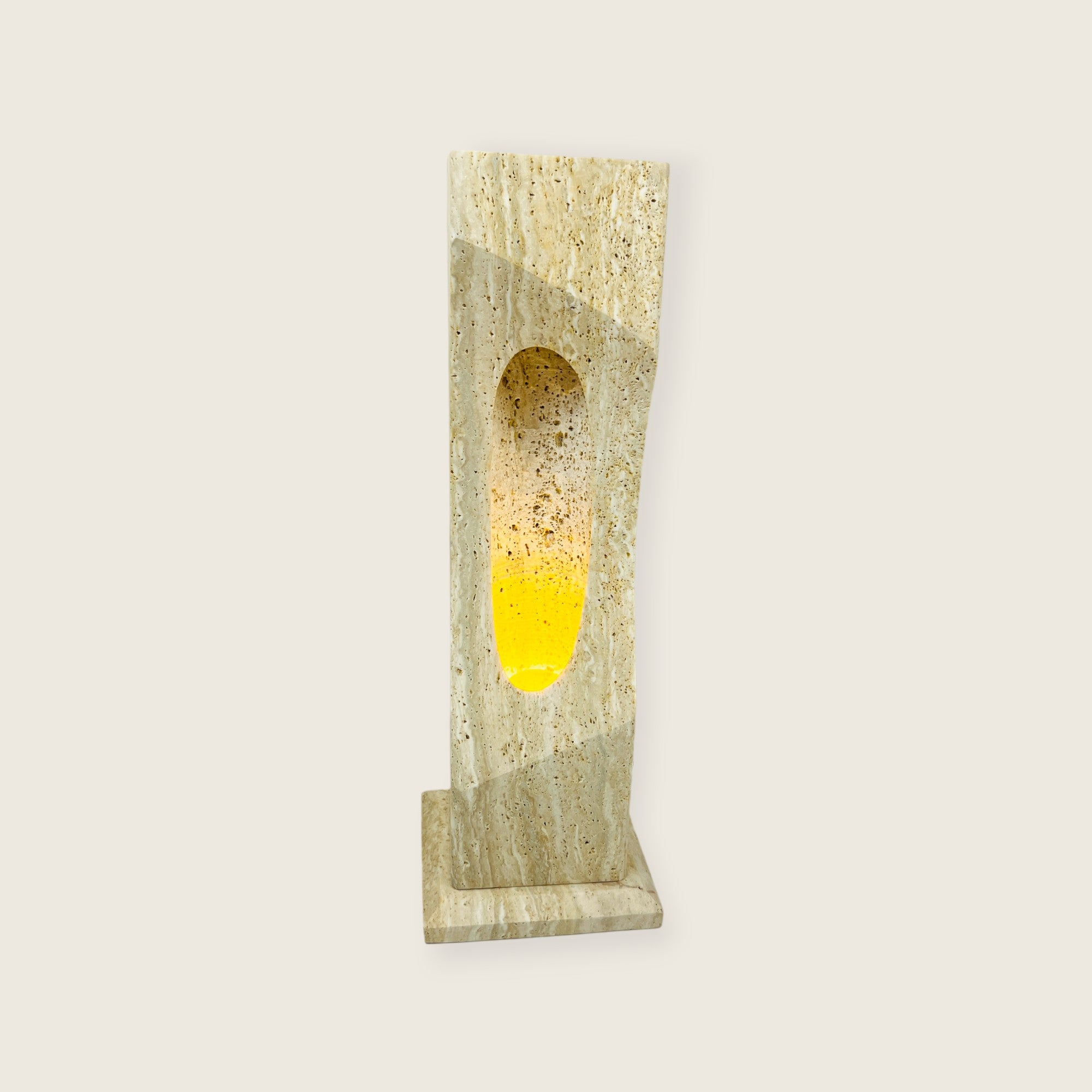 Irregular Crescent Stone Table Lamp
