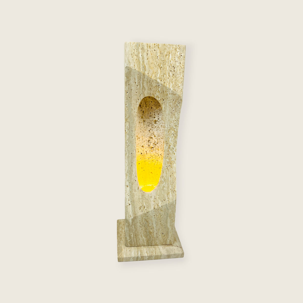 Irregular Crescent Stone Table Lamp