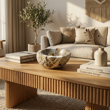 Brown White Lined Bowl