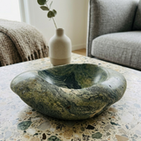 Green And White Lined Bowl