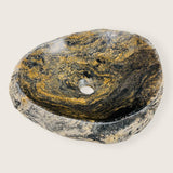 Mustard Splashed River Stone Sink