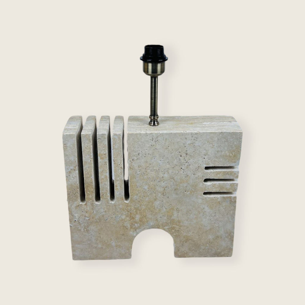 Puzzle Piece Travertine Table Lamp