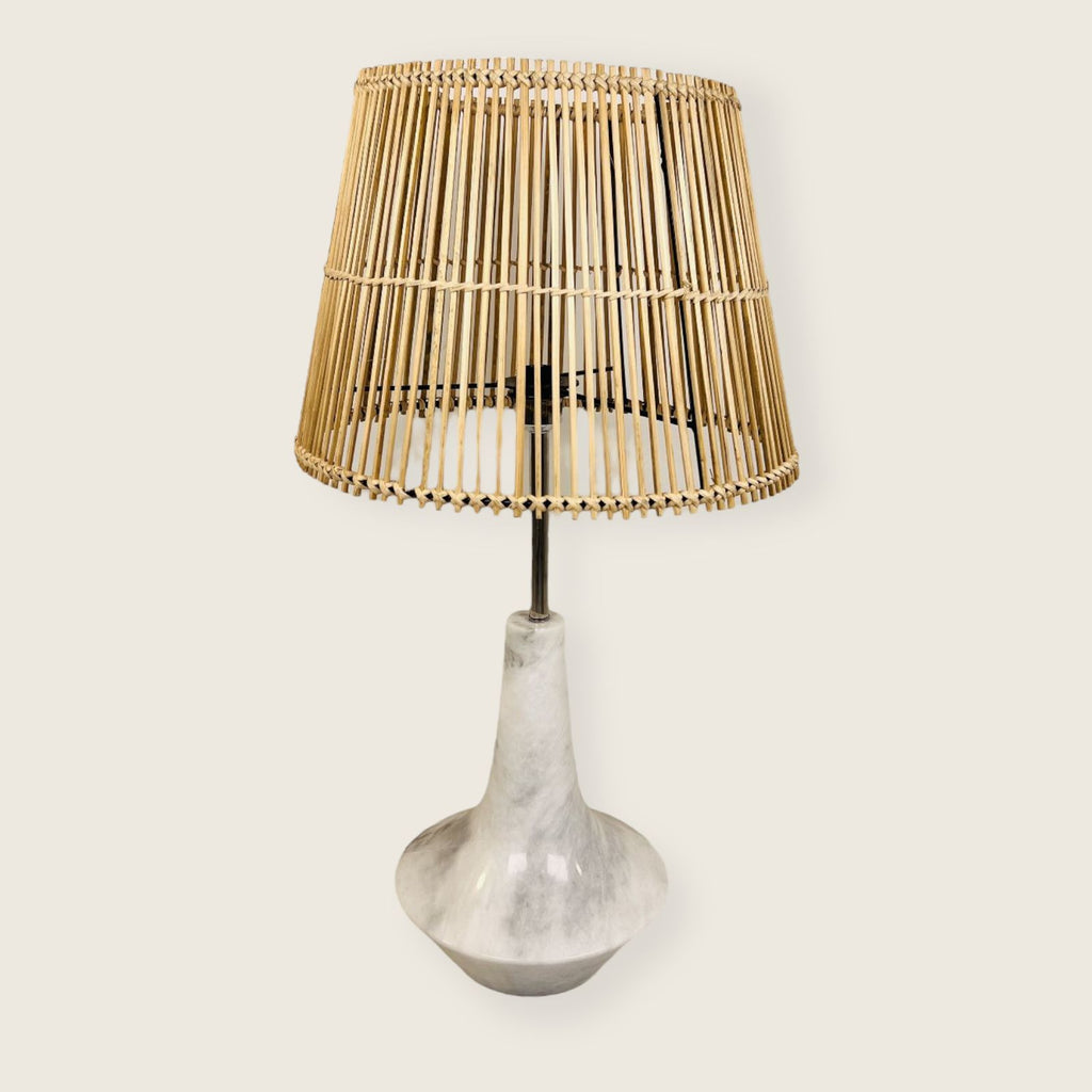 Bulged Saucer Grey Table Lamp