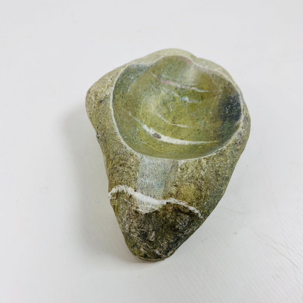 River Stone Lime White Lined Ash Tray