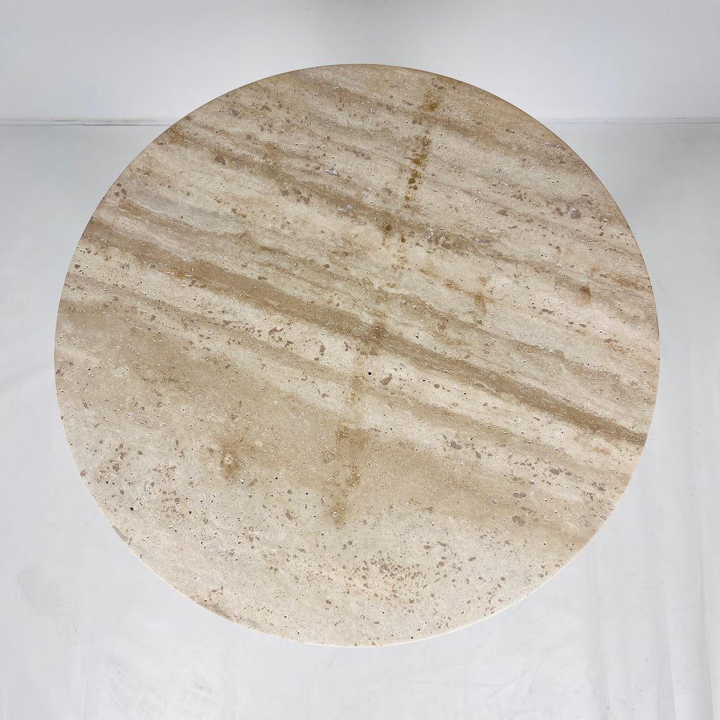 Three- Legged Travertine Side Table (High)