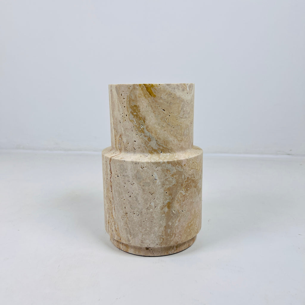 Bud Bottom Travertine Vase (Medium)