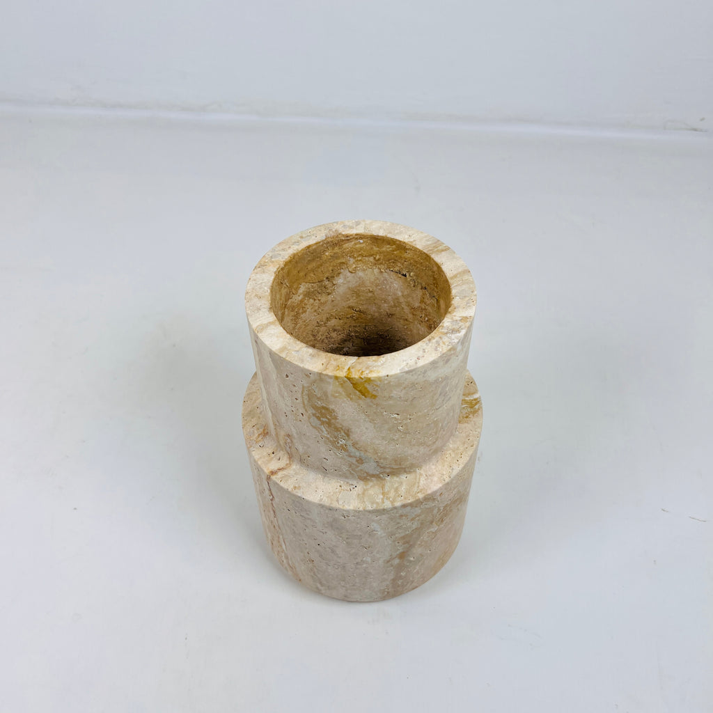 Bud Bottom Travertine Vase (Medium)