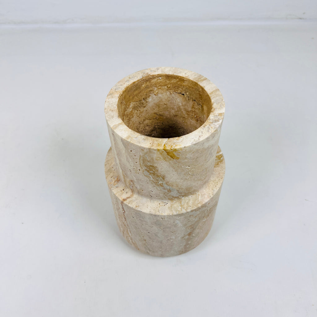 Bud Bottom Travertine Vase (Medium)