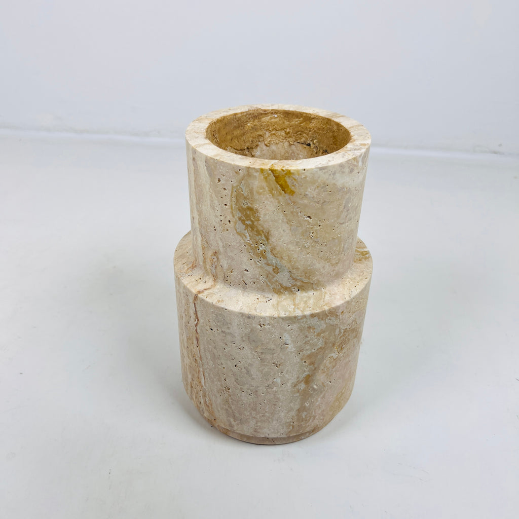 Bud Bottom Travertine Vase (Medium)