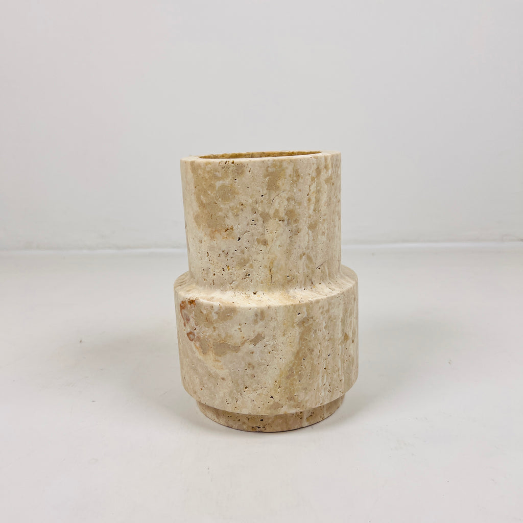 Bud Bottom Travertine Vase (Small)