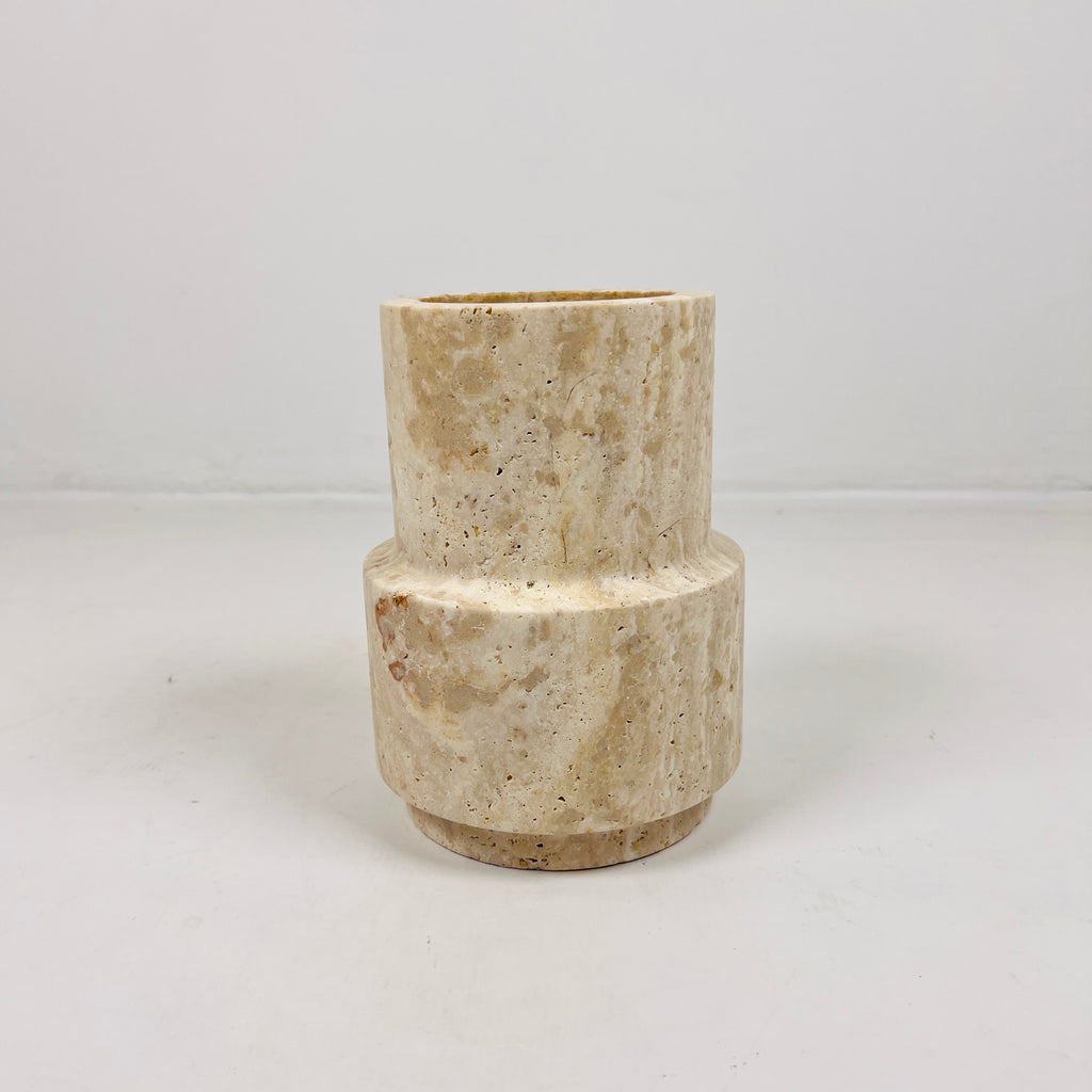 Bud Bottom Travertine Vase (Small)