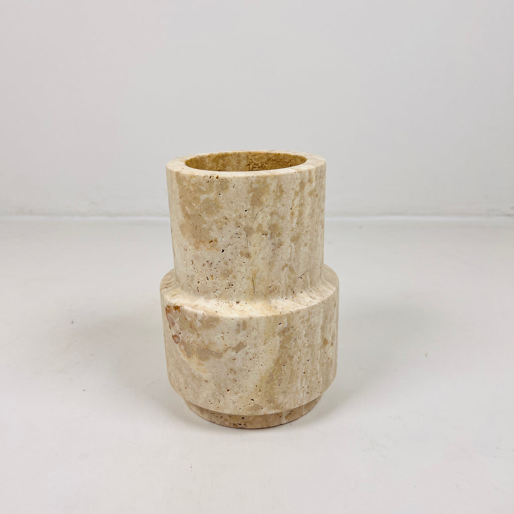 Bud Bottom Travertine Vase (Small)