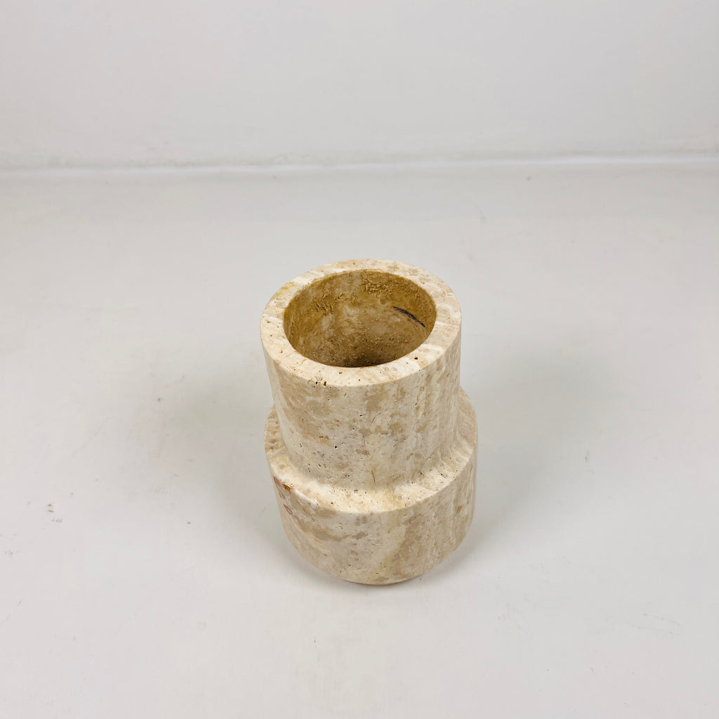 Bud Bottom Travertine Vase (Small)