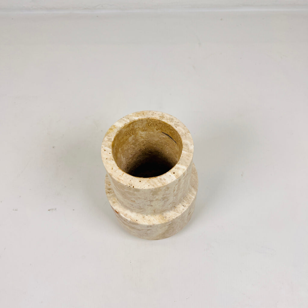 Bud Bottom Travertine Vase (Small)