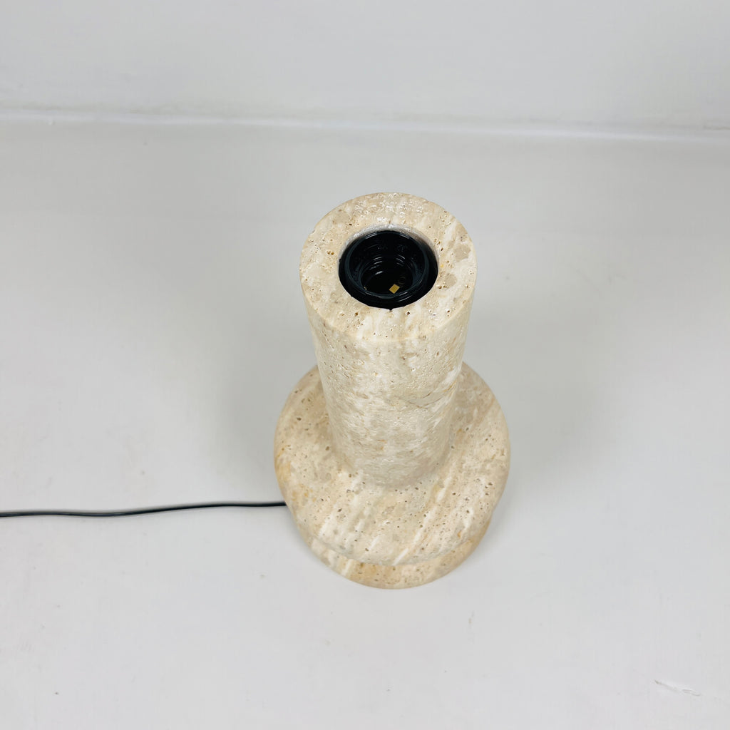 Double Ringed Bottom Travertine Table Lamp