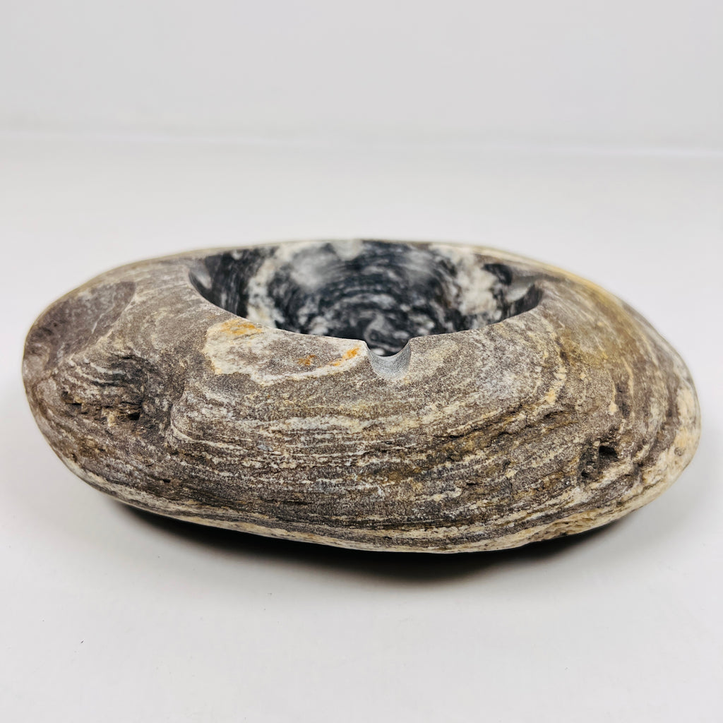 River Stone White Swirl Ash Tray