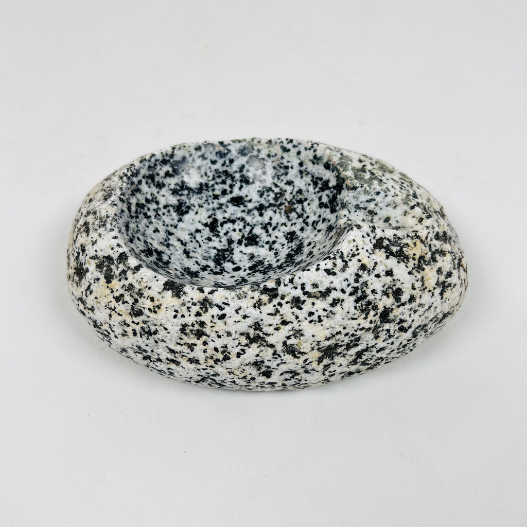 River Stone Black And White Dotted Ash Tray