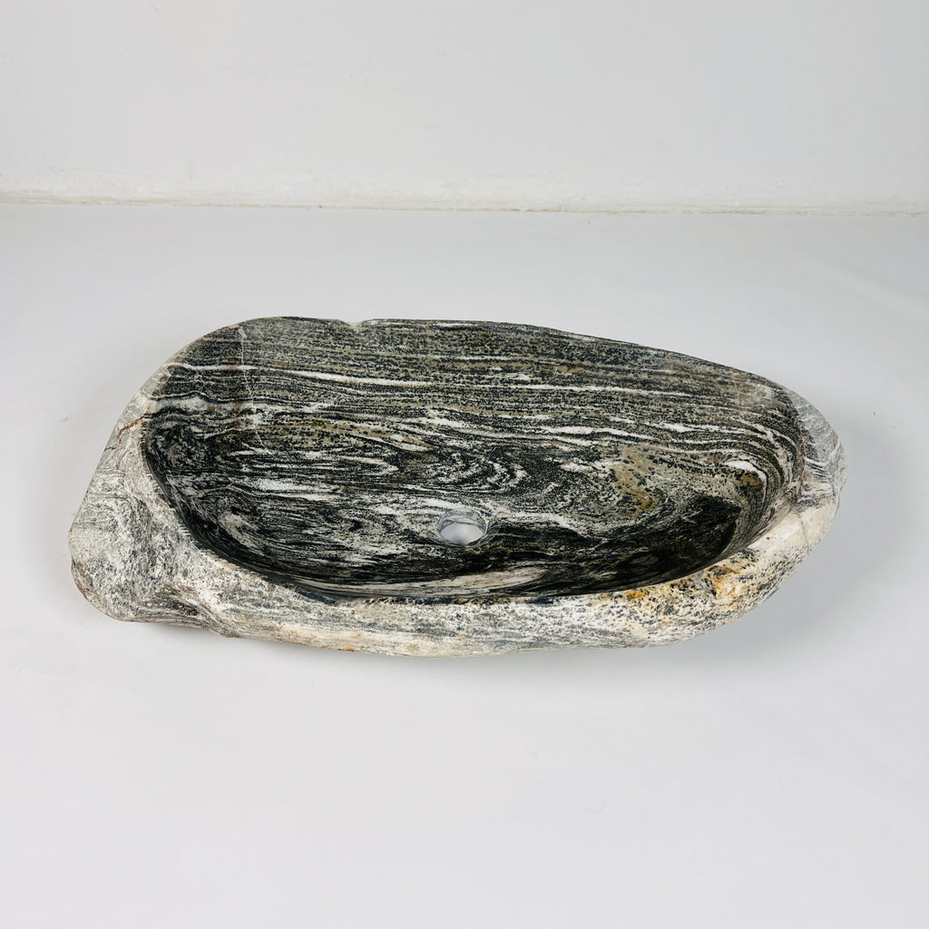 Abstract Glazed River Stone Sink