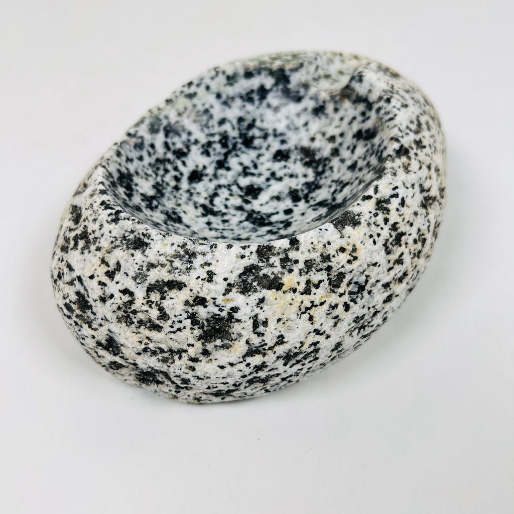 River Stone Black And White Dotted Ash Tray