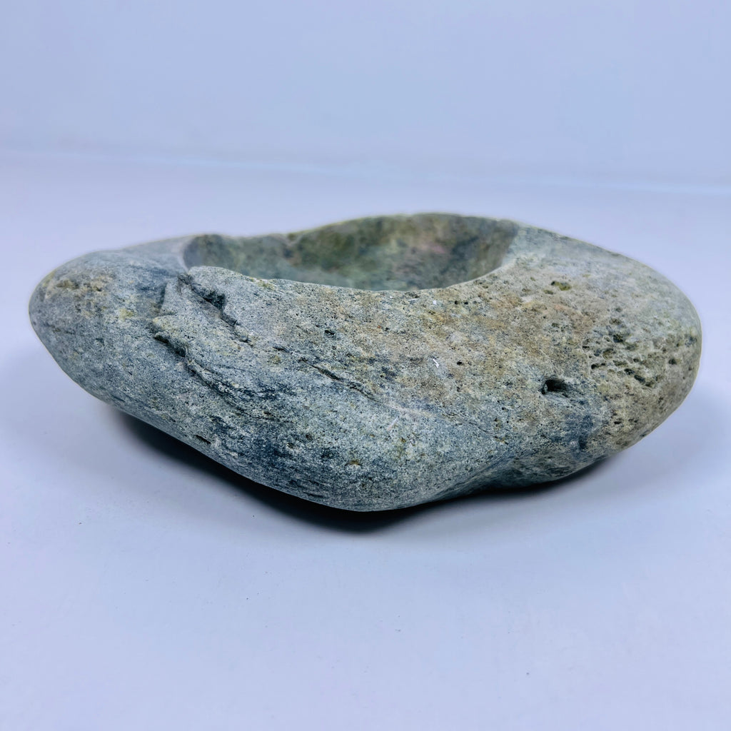 River Stone Blue Green Marked Ash Tray