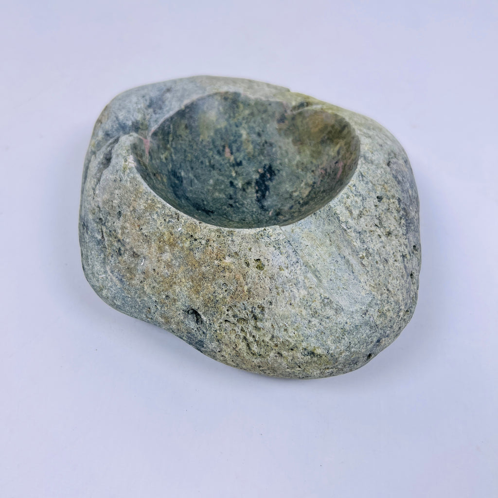 River Stone Blue Green Marked Ash Tray