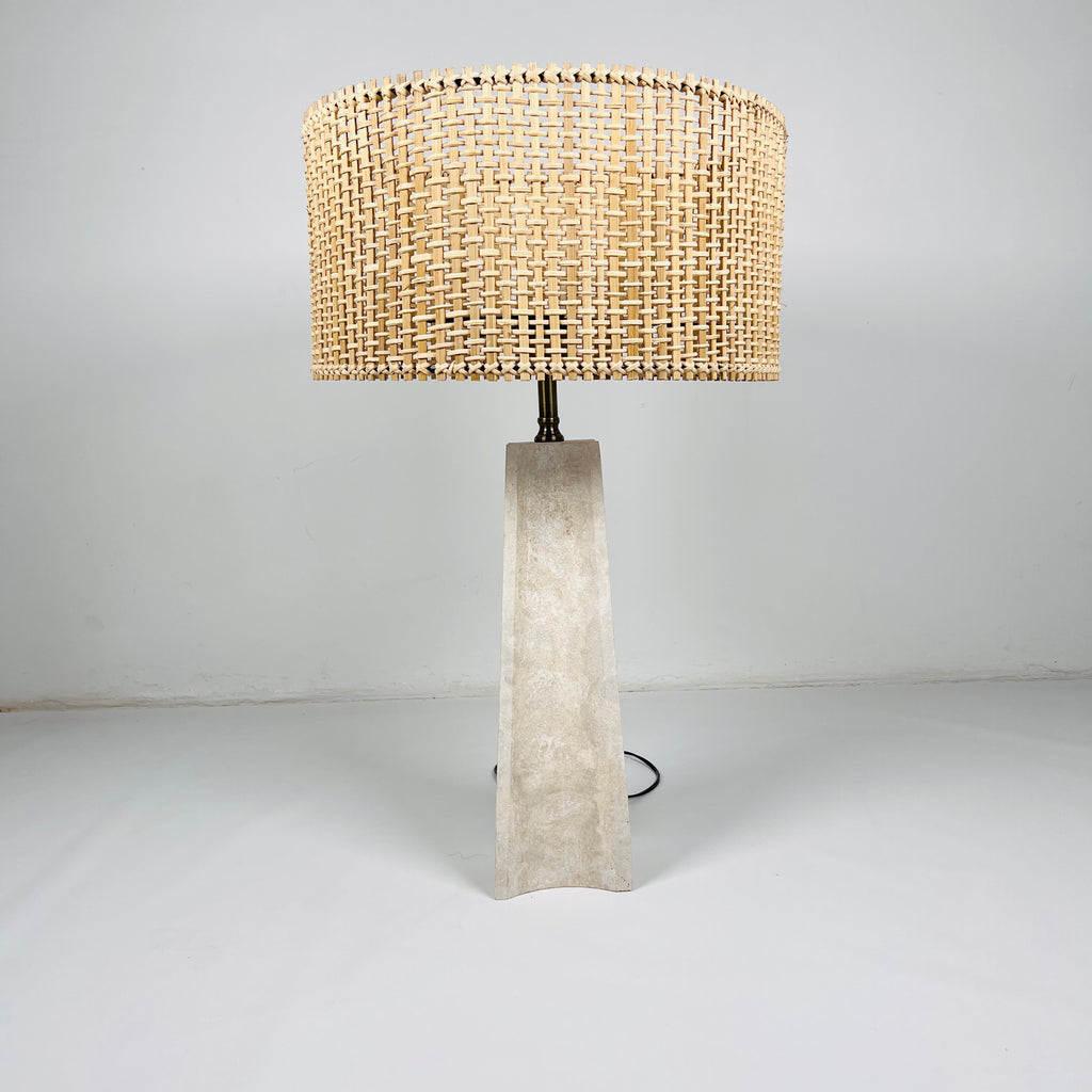 Earth Glow Travertine Table Lamp