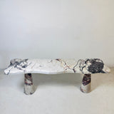 Muse Carved Bench - Red & White