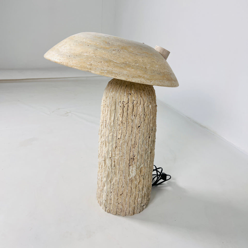 Mushroom Travertine Table Lamp